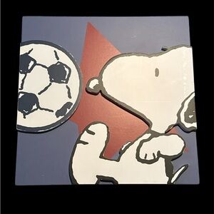 Snoopy Soccer Wall Art - Blue and White